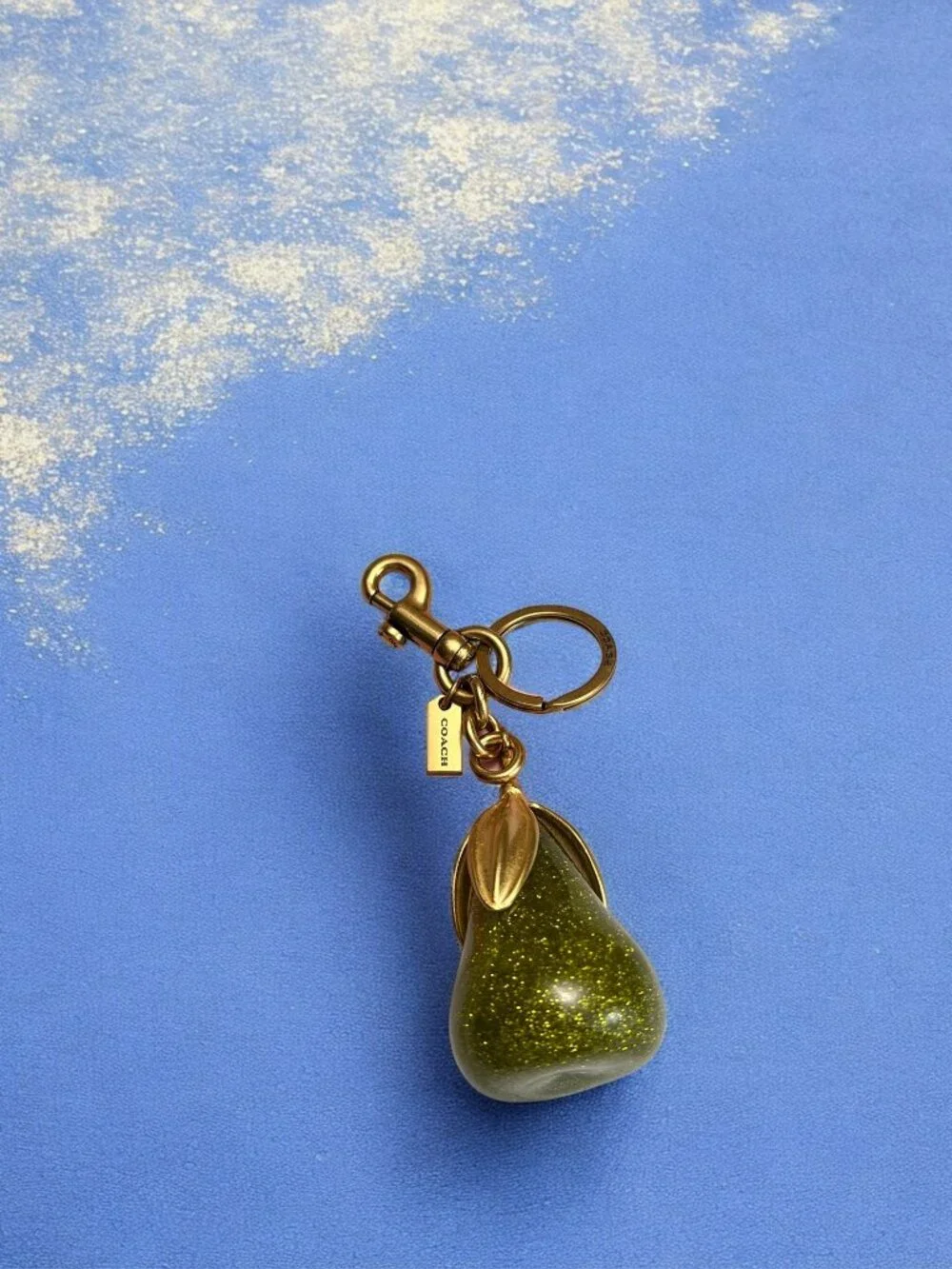 🌸Coach Gold and Green Glitter Key Holder